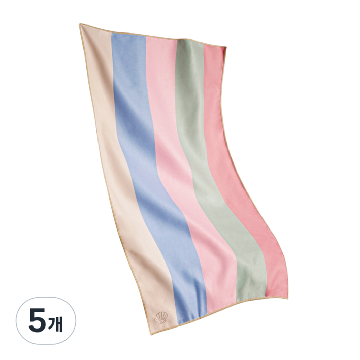 피부친화 고급형 극세사 감성 스포츠타올, 5개, 브리즈라인콤팩트