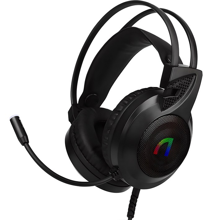 앱코 가상 7.1 RGB 게이밍 헤드셋, 블랙, N460 앱코 가상 7.1 RGB 게이밍 헤드셋, 블랙, N460