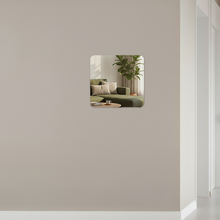 코멧 벽에 붙여서 사용하는 아크릴 거울 20 x 20 cm