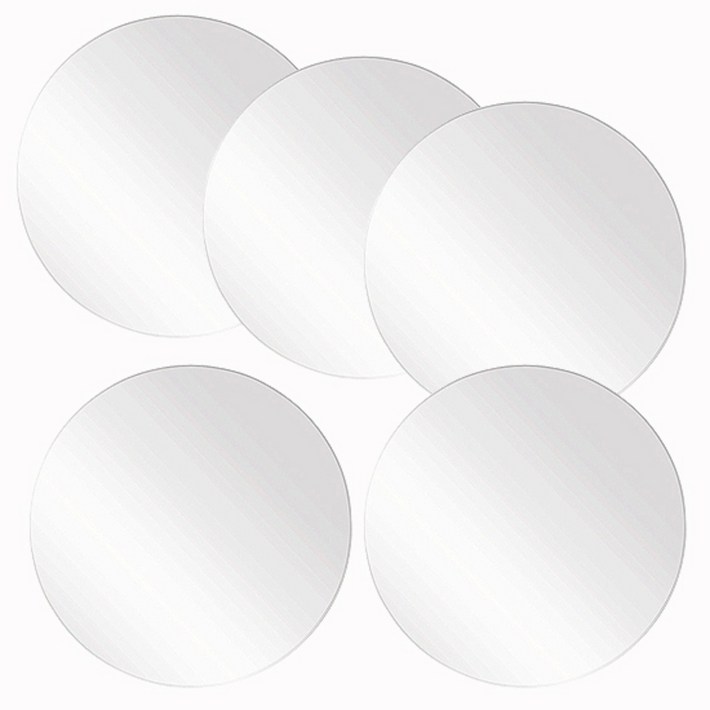 못 없이 붙이는 안전 아크릴 거울 원형 5p