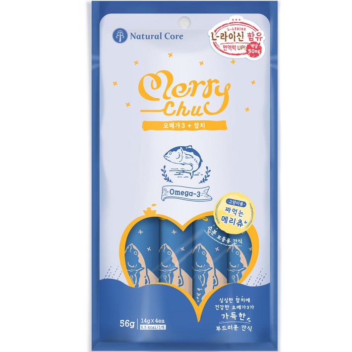 네츄럴코어 고양이 메리츄 오메가 3 짜먹는 간식