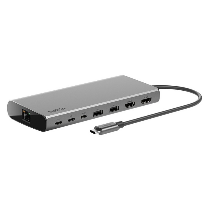 벨킨 Connect 유니버셜 USB C 8 in 1 M1 M2 M3 맥북 지원 듀얼 디스플레이 허브 INC015btSGYCZ