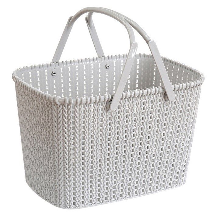 피어니스트 모조 등나무 휴대용 욕실 바구니, 그레이
