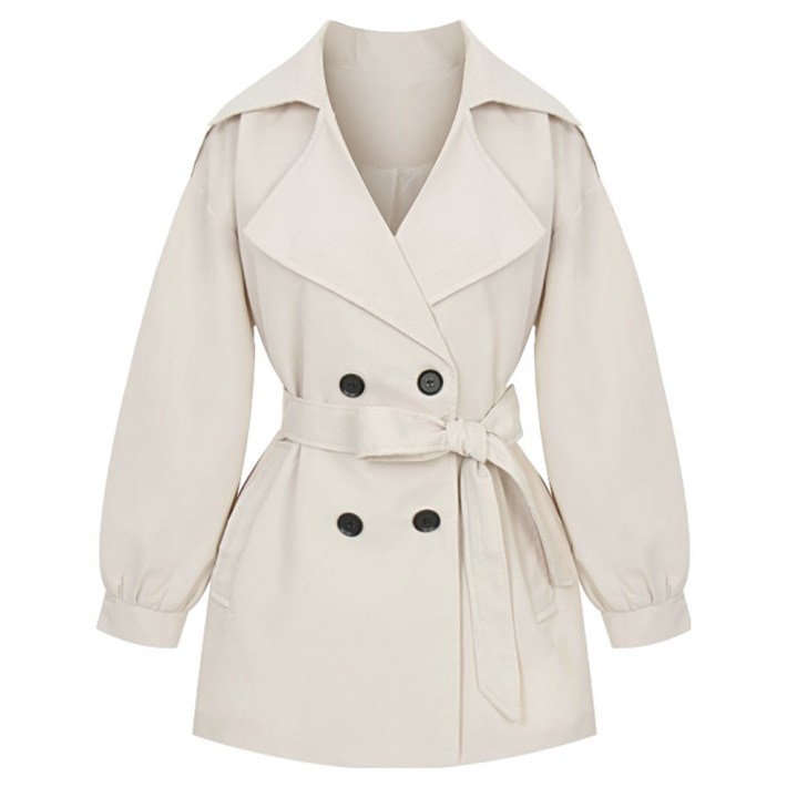 샐리 벨티드퍼프하프 트렌치코트 I5ACCT002