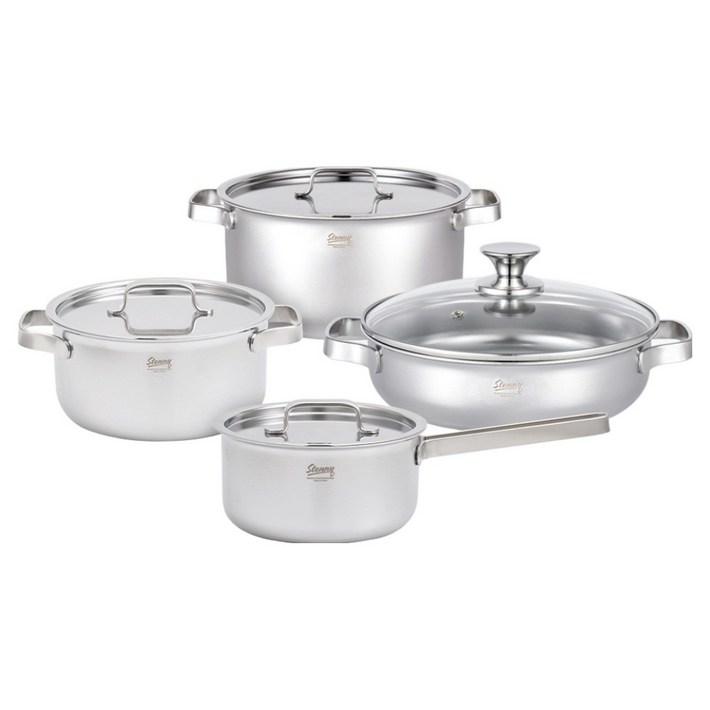 스테니 인덕션 무연마제 통5중 스테인리스 냄비세트 4개, 편수 16cm  양수 20cm  전골 24cm  곰솥 24cm, 1개