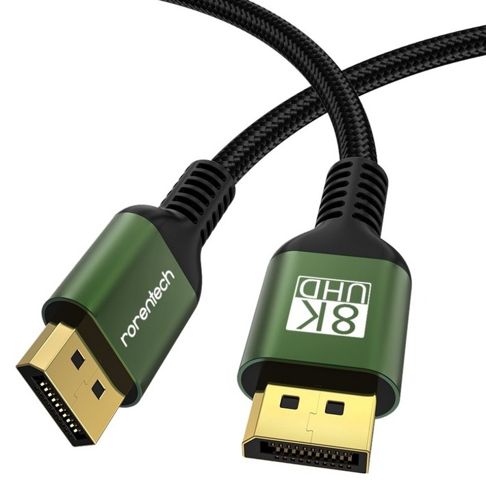 로랜텍 듀얼 플러스 8K V1.4 UHD 60HZ 모니터 DP 케이블, 1개, 3m