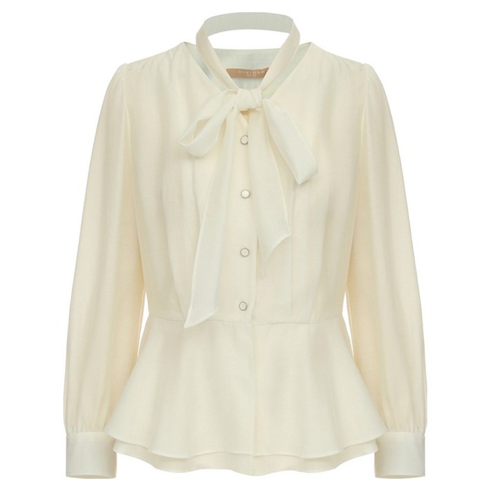 미니멈 여성용 페플럼 스카프 블라우스