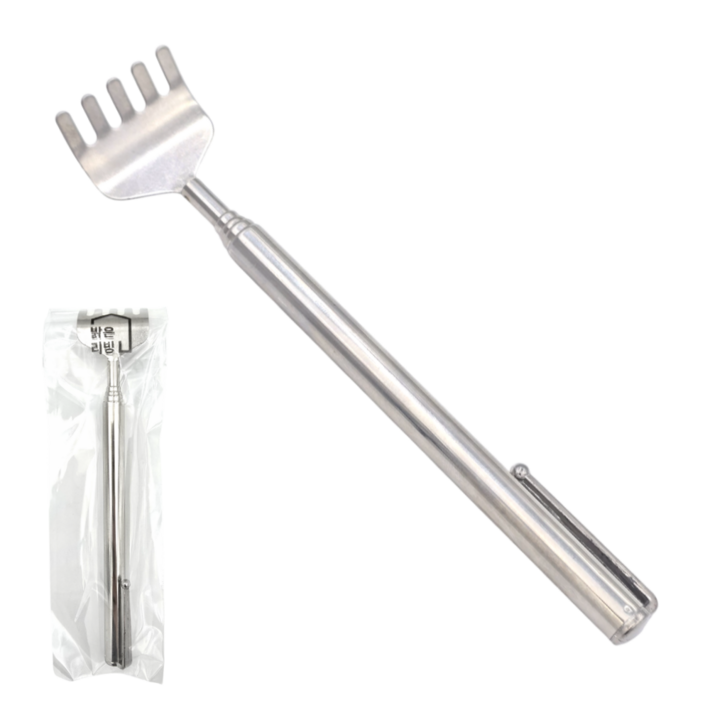 밝은리빙 5단 접이식 휴대용 스테인리스 효자손, 단일 색상, 1개