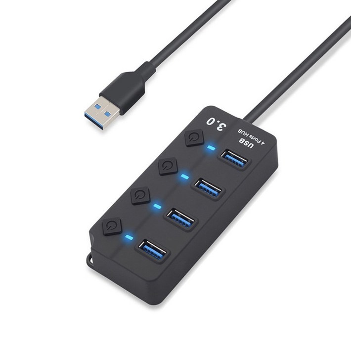 라온 USB 3.0 4포트 허브 개별스위치 RUH304A 라온 USB 3.0 4포트 허브 개별스위치 RUH304A