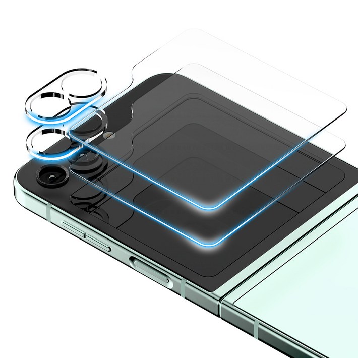 구스페리 빛번짐 방지 에어가드 풀커버 카메라 렌즈  후면보호 강화유리 휴대폰 액정보호필름 2매, 1세트