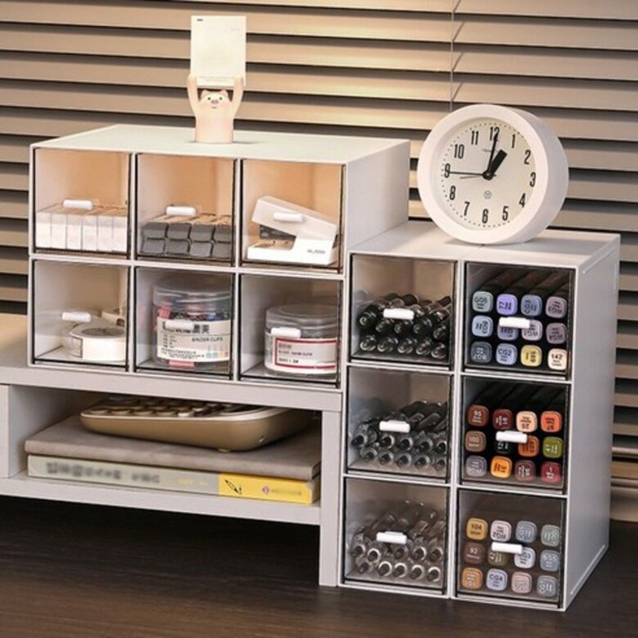 BenF Home 미니 서랍장 3칸 투명 수납 책상 다용 문구 액세서리 정리함