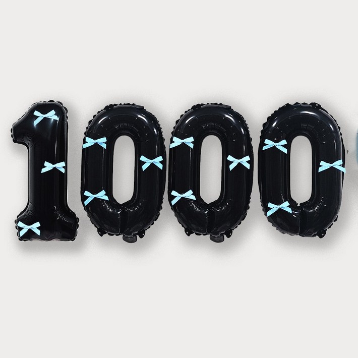 올리브파티 숫자 풍선 + 발레코어 리본 12p 기본 세트