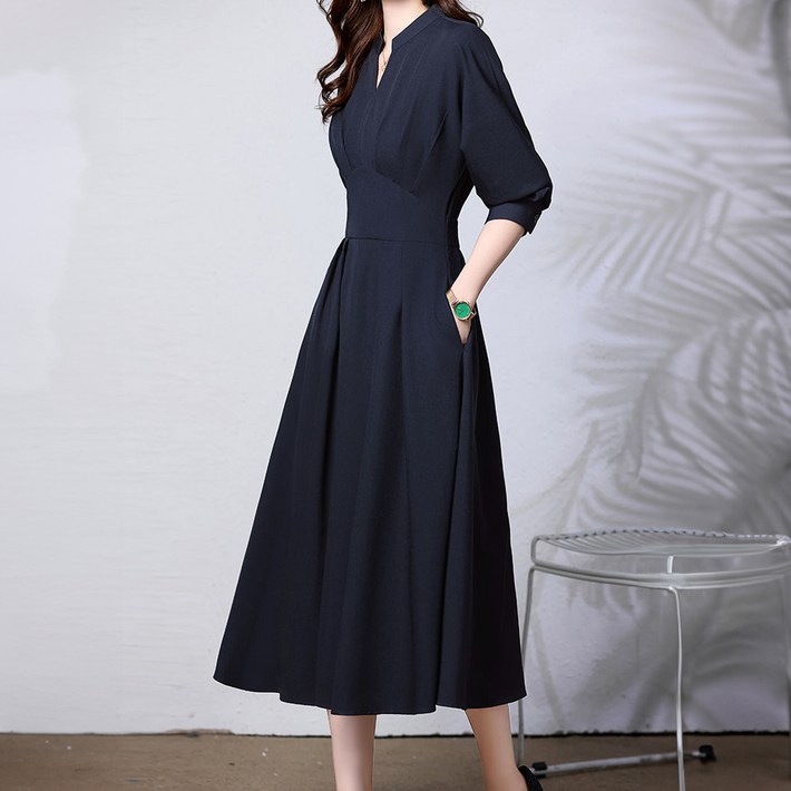 시크힐즈 모린 플리츠 A라인 미디 원피스 12032