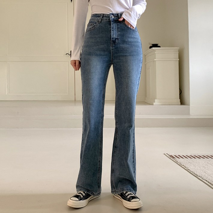 니썸 여성용 롱/숏/미들 기장 세인트 부츠컷 데님 팬츠