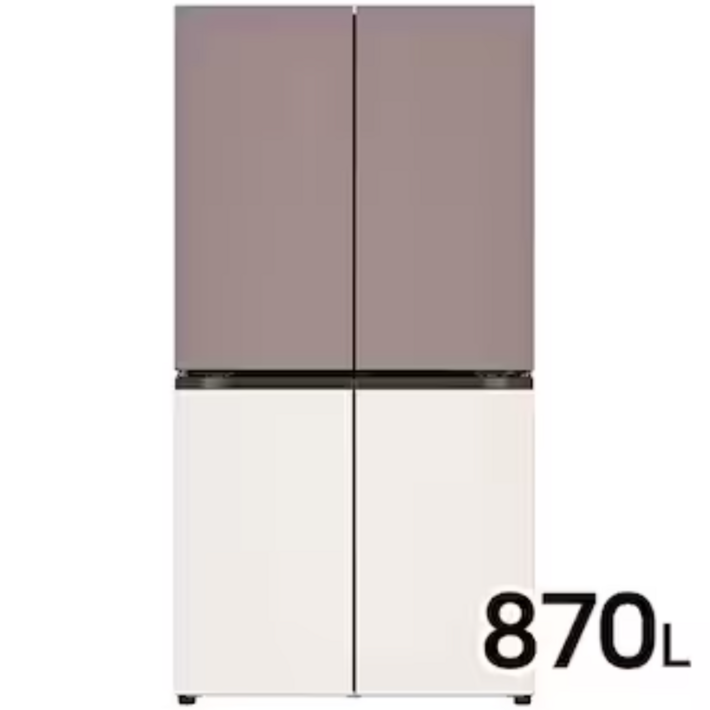 LG전자 4도어 870L 메탈 핑크베이지 양문형냉장고 T875MKE111, T875MKE111