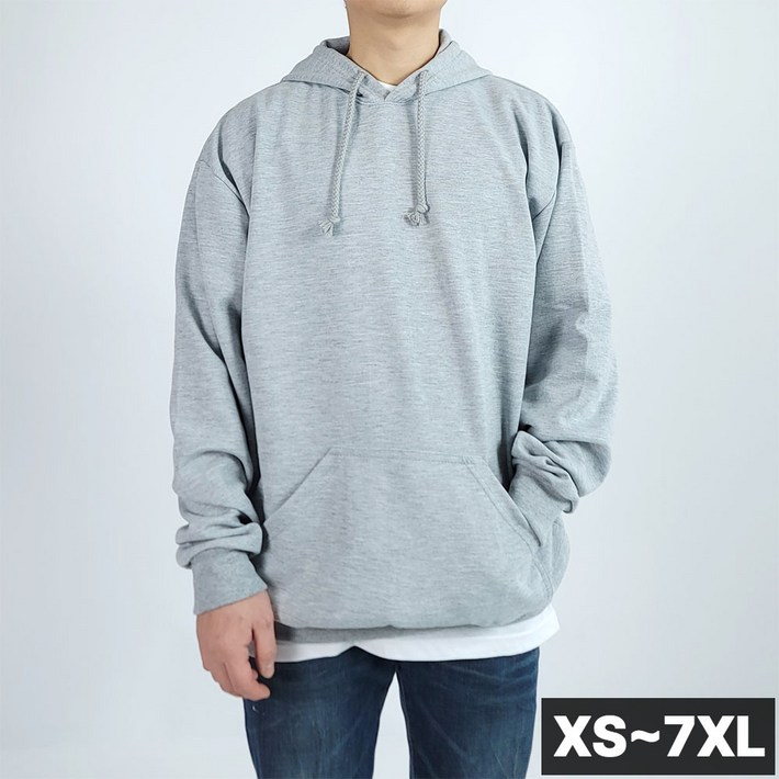 벨르모드 7XL 국산 특양면 긴팔 무지 후드 티셔츠