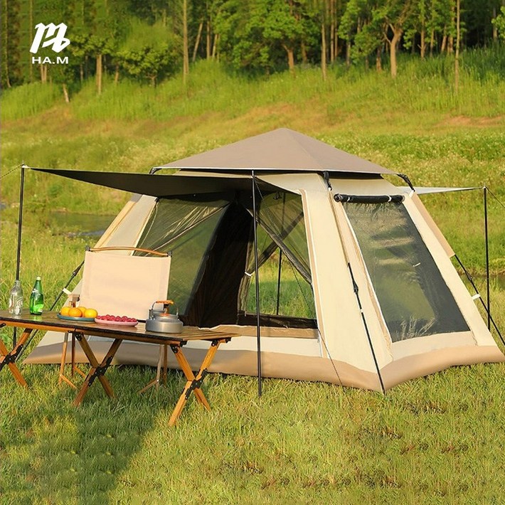 HA.M 휴대용 텐트 방수 차양 야외 캠핑 용품 원터치 자동텐트