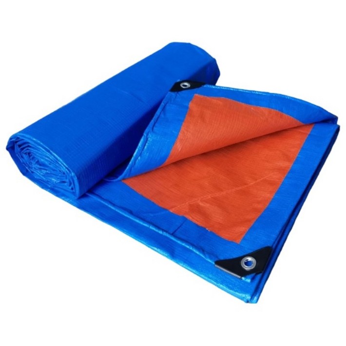 두꺼운 내마모 방수 천, 파란색과 주황색 PE 방수포 2M x 2M15M x 20M