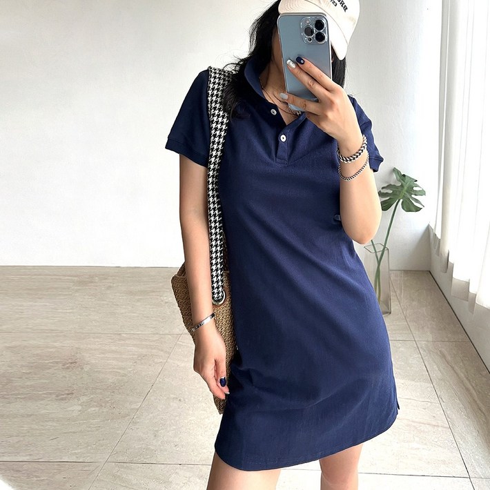 네모엔룩 여성용 피케카라반소매 여름 코튼소재 셔츠카라넥 반오픈 데일리 반소매 미니 원피스 NL 네모엔룩 여성용 피케카라반소매 여름 코튼소재 셔츠카라넥 반오픈 데일리 반소매 미니 원피스 NL