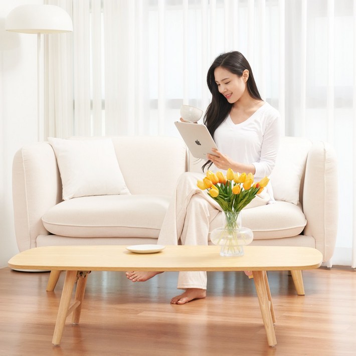 로커스 거실 테이블 소파 좌식 탁자 식탁 접이식 원목 테이블, 우드