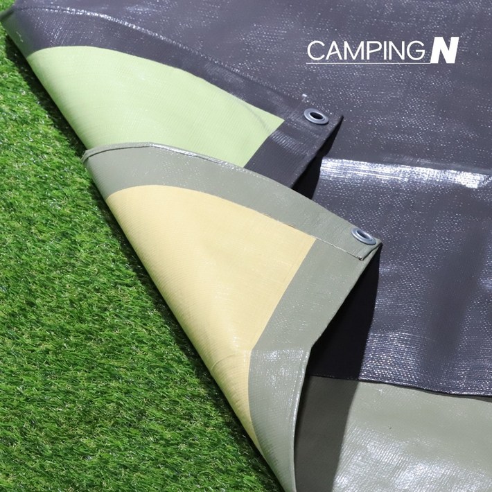 캠핑N 방수포 그라운드시트 방수 천막 시트 텐트 2m x 2m, 1개, 초코브라운올리브그린 투톤