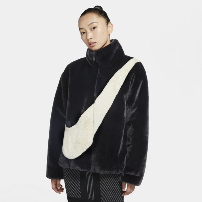나이키 우먼스 NSW 포우 퍼 자켓 블랙 CU6559010