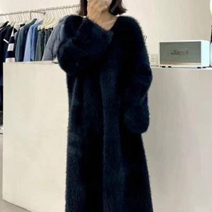 HANLIN 부들부들 앙고라 니트 롱원피스 18J39FY