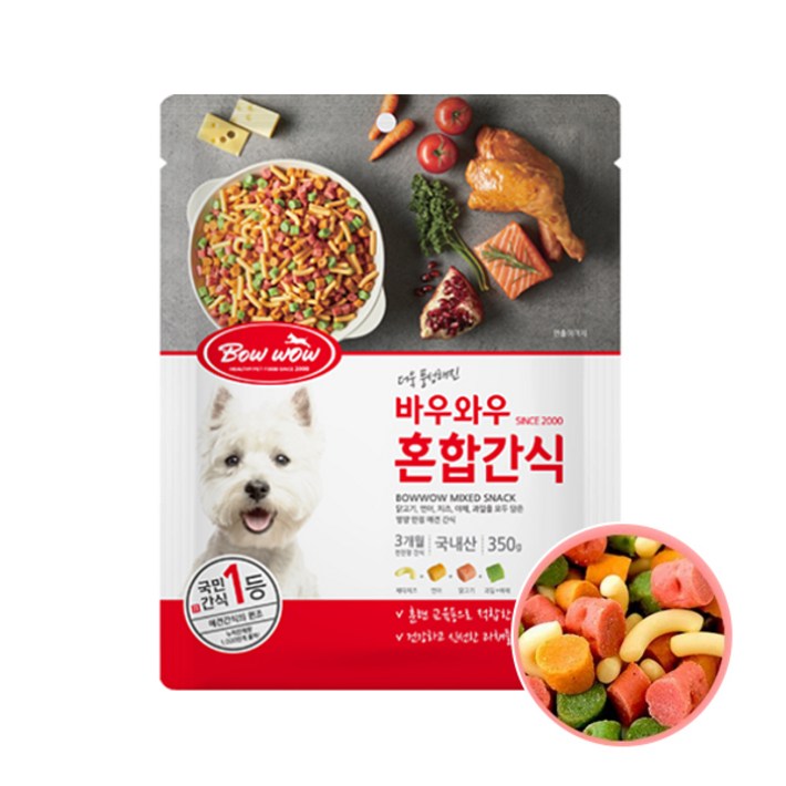 바우와우 혼합 강아지 간식 350g