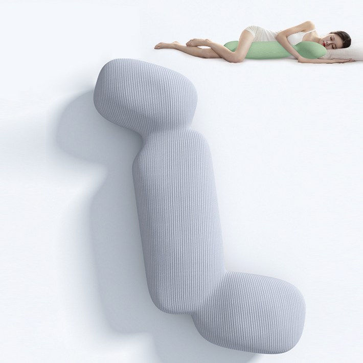 Aram 라텍스 대형 바디필로우 죽부인 롱쿠션 인형 긴베개 커버분리형, 그레이