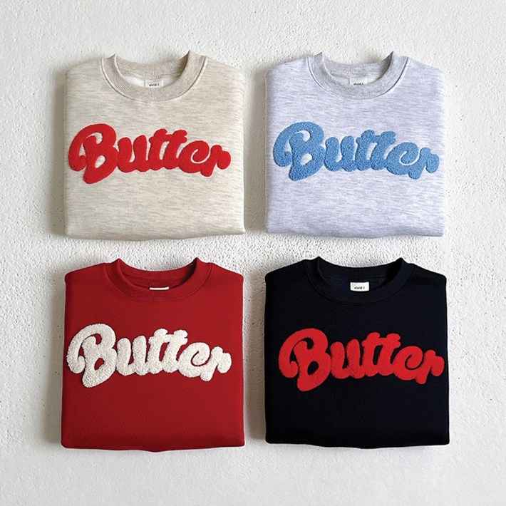 [바로배송] 비비드아이 버터 부클 자수 맨투맨 티셔츠 / 네이비 S - 1장