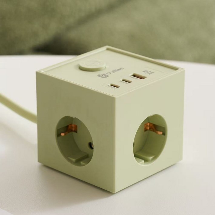 오지렌 고성능 USB C타입 고속충전 고용량 큐브 멀티탭 콘센트, 그린PD20W, 1개