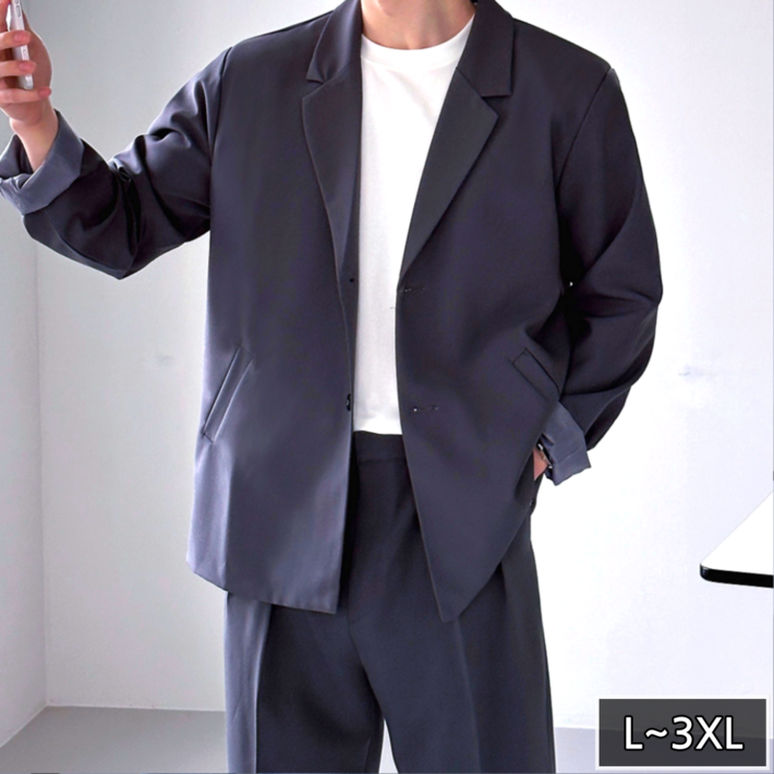 이브 남성용 오버핏 싱글 블레이져 자켓 61021