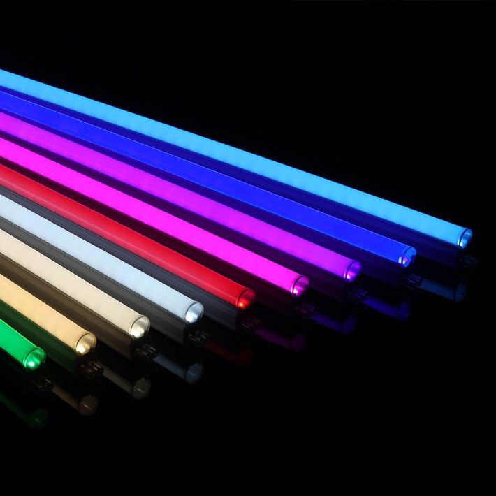 LED T5 간접조명 플리커프리 일자등 컬러 슬림형광등 라인 무드등 LED바