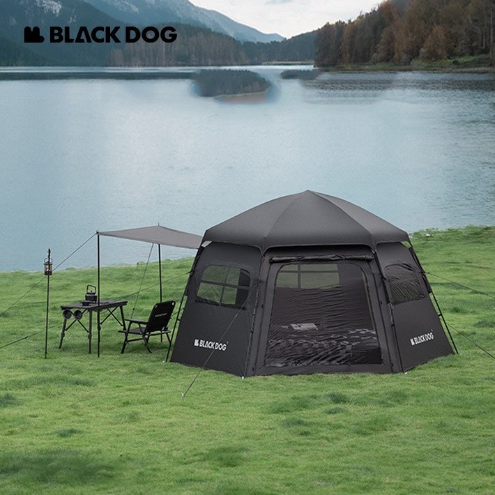 OKI 블랙독 Blackdog 캠핑 텐트 자동 육각형텐트 돔형 원터치텐트 백패킹 OKI 블랙독 Blackdog 캠핑 텐트 자동 육각형텐트 돔형 원터치텐트 백패킹