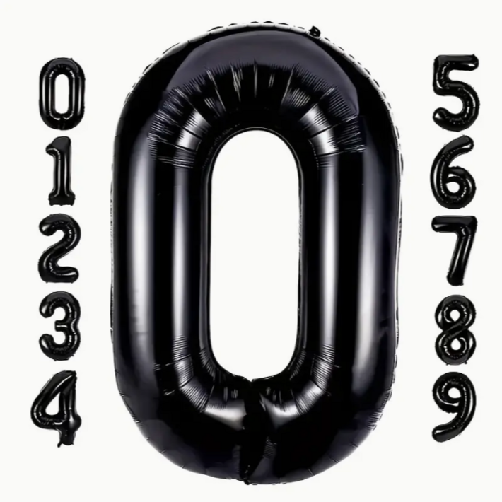 봉스 숫자 풍선 블랙 대형  40인치 100cm