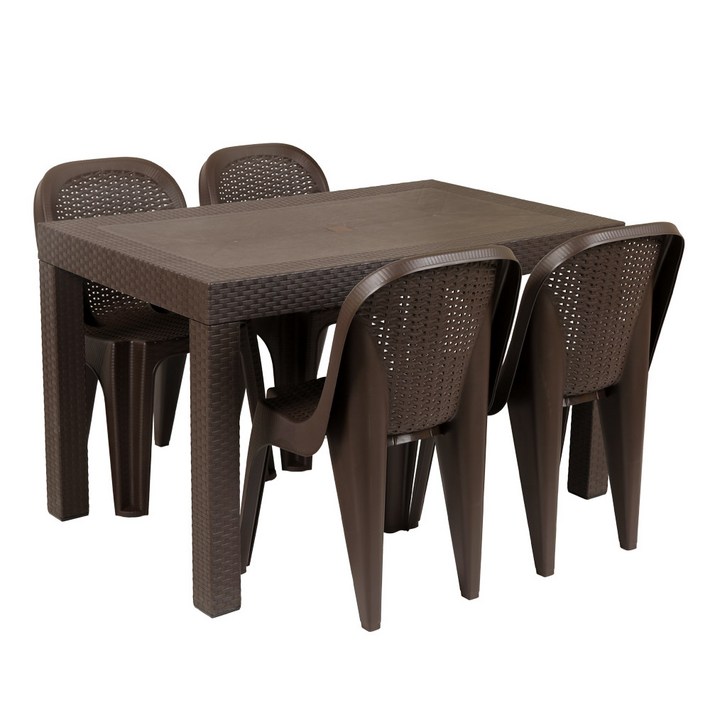 지오리빙 국산 라탄테이블 74120 창신 라탄등받이의자 세트 야외용 테이블의자