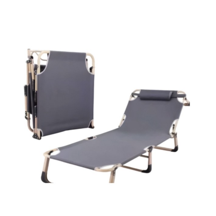 JoyM 접이식침대 야전침대 1인용 간이 휴대용 4단조절 캠핑 낮잠 190cm, 그레이