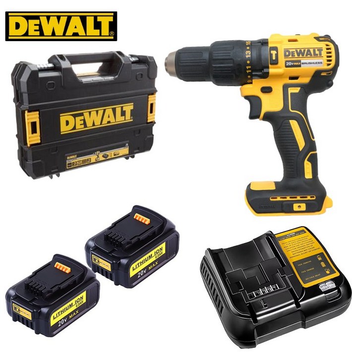 디월트 20V 전동드릴 DCD7781P2 호환6.0AH 배터리2팩세트충전기 무선 충전 햄머 드릴 드라이버