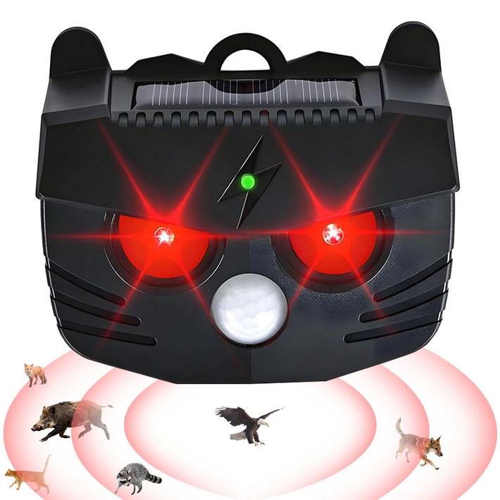 야생동물 퇴치기 강력 3in1 태양광 퇴치기 강력초음파 조류 뱀 쥐 멧돼지 고라니 유해동물 적외선 퇴치기 LED 경보음