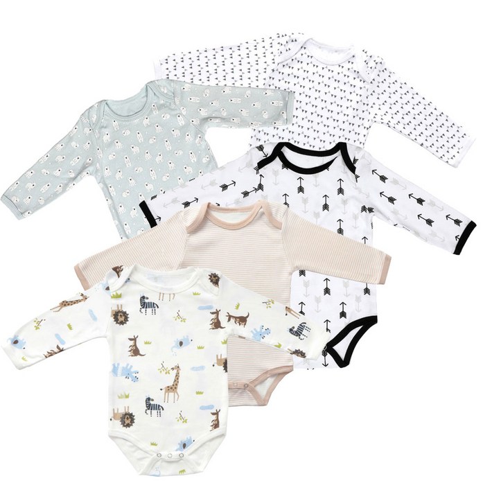 사계절 긴팔 아기옷 출산선물 5종 신생아바디슈트 실내복 외출복 50일 100일 3개월  돌 선물