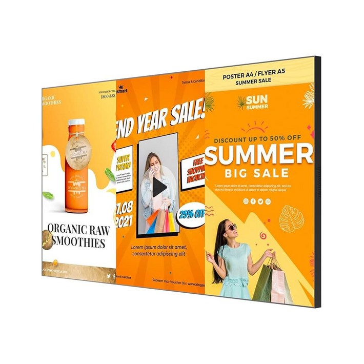 Cannarriz 40인치 4k UHD 700니트 월 마운트 디지털 사이니지 슬림 핏 프레임리스 상용 디스플레이 LCD 모니터 화면 464GB Android 11 0 HDMI