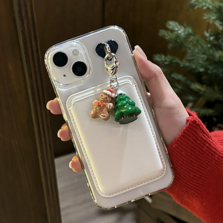 JD 산타 쿠키 트리 키링 맥세이프 지갑 아이폰 케이스 세트 아이폰16
