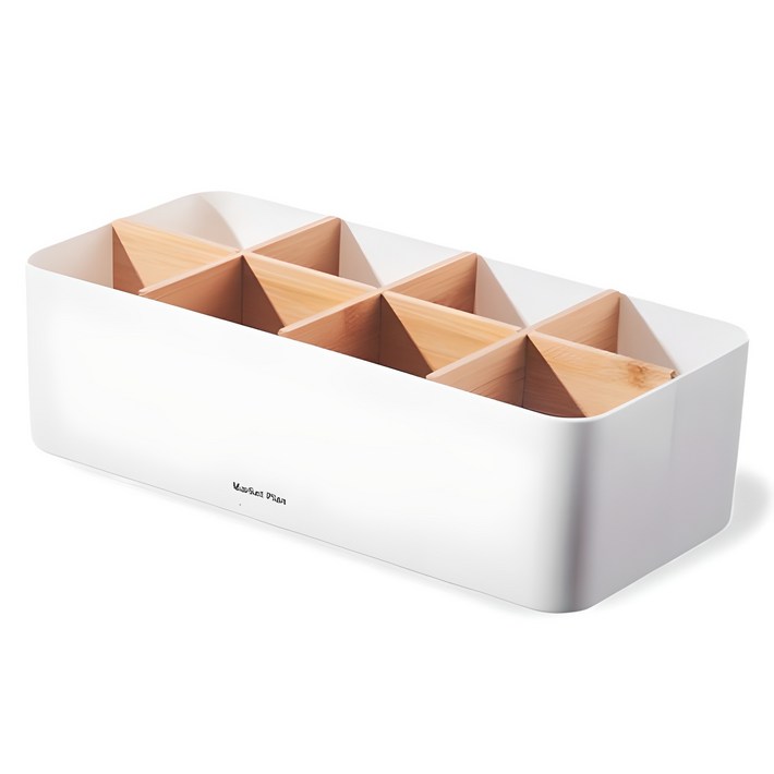 마켓플랜 우드앤화이트 칸막이 수납 정리함 8칸