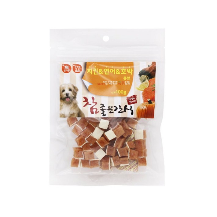 참좋은 간식 치킨연어호박큐브 100g x10개 애견간식 강아지간식