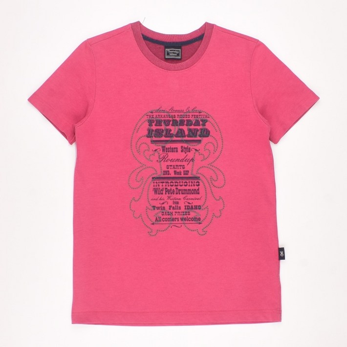 자바구제 3639.써스데이아일랜드 프린트 반팔티셔츠정품 95