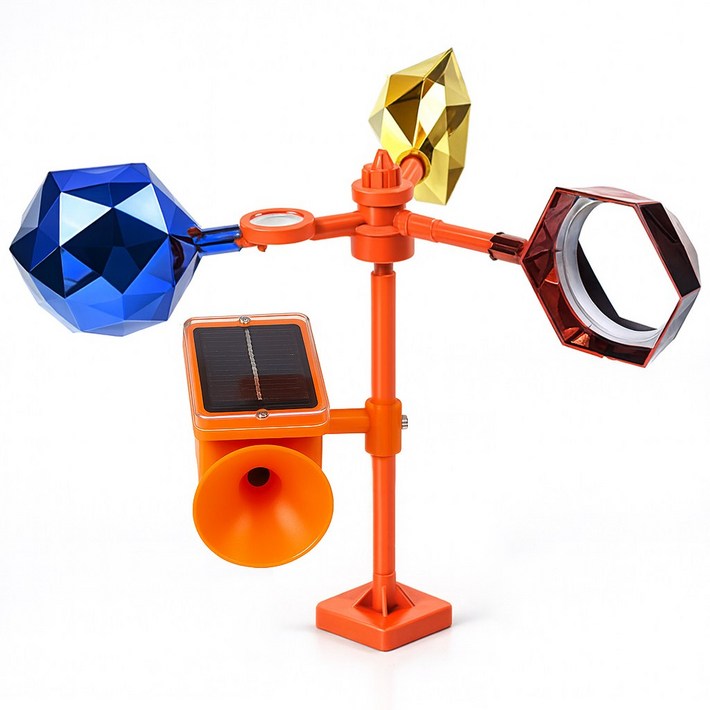 조류 퇴치 비둘기 까치 까마귀 퇴치기 자석형바람개비태양광확성경보기, 3세트