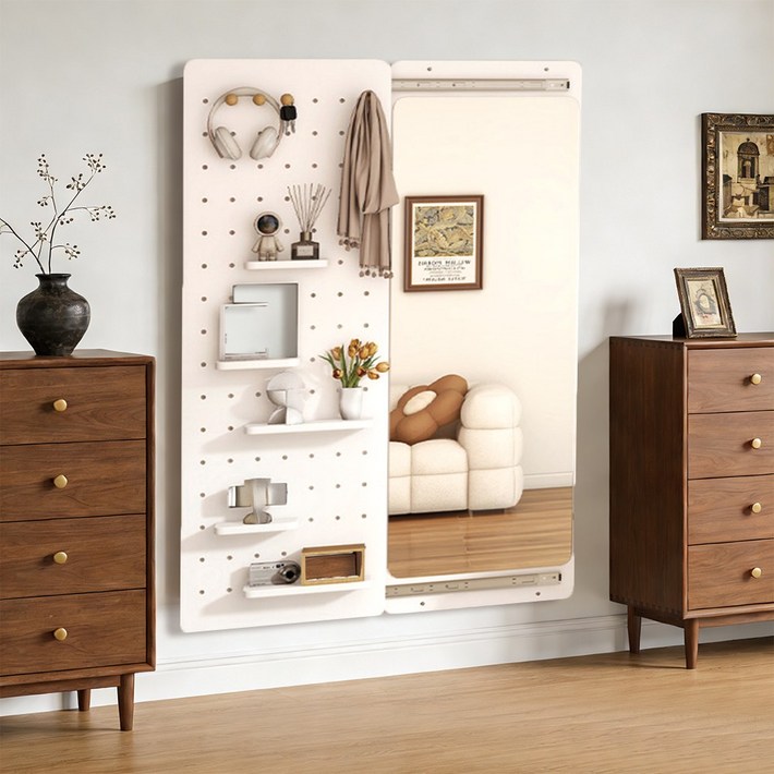 Zzang Room 다용도 타공판 슬라이딩 벽걸이 전신거울