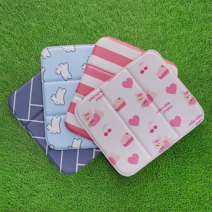 퍼피 래빗 3단 접이식 양면 1인 쿠션매트 휴대용 여행용