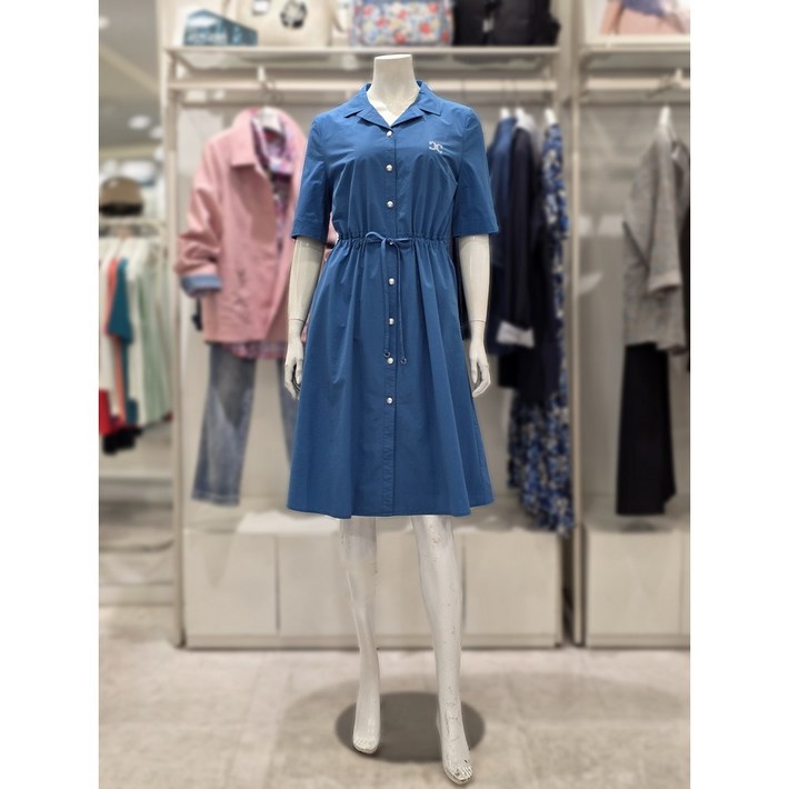 크로커다일레이디 스트링 셔츠 카라 원피스 CLEMOP105