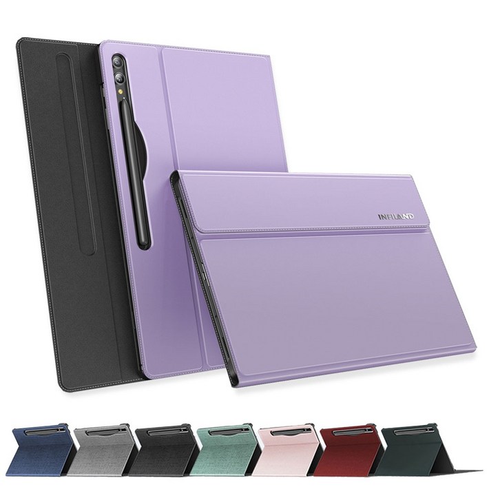 VISBYH 비스비 갤럭시탭 S10FE S9FE S9 북커버 케이스 10단각도조절 S펜수납동시충전, 라일락 퍼플, 1개